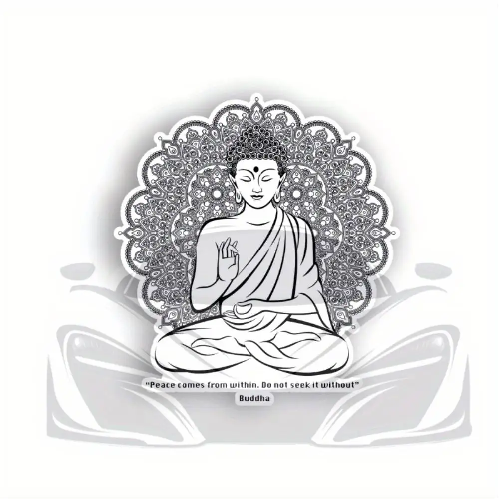 High Quality Waterproof Peace Mandala Quote Vinyl Bumper Sticker Decal Waterproof Stickers For Decorating Car Windows Motorcycle