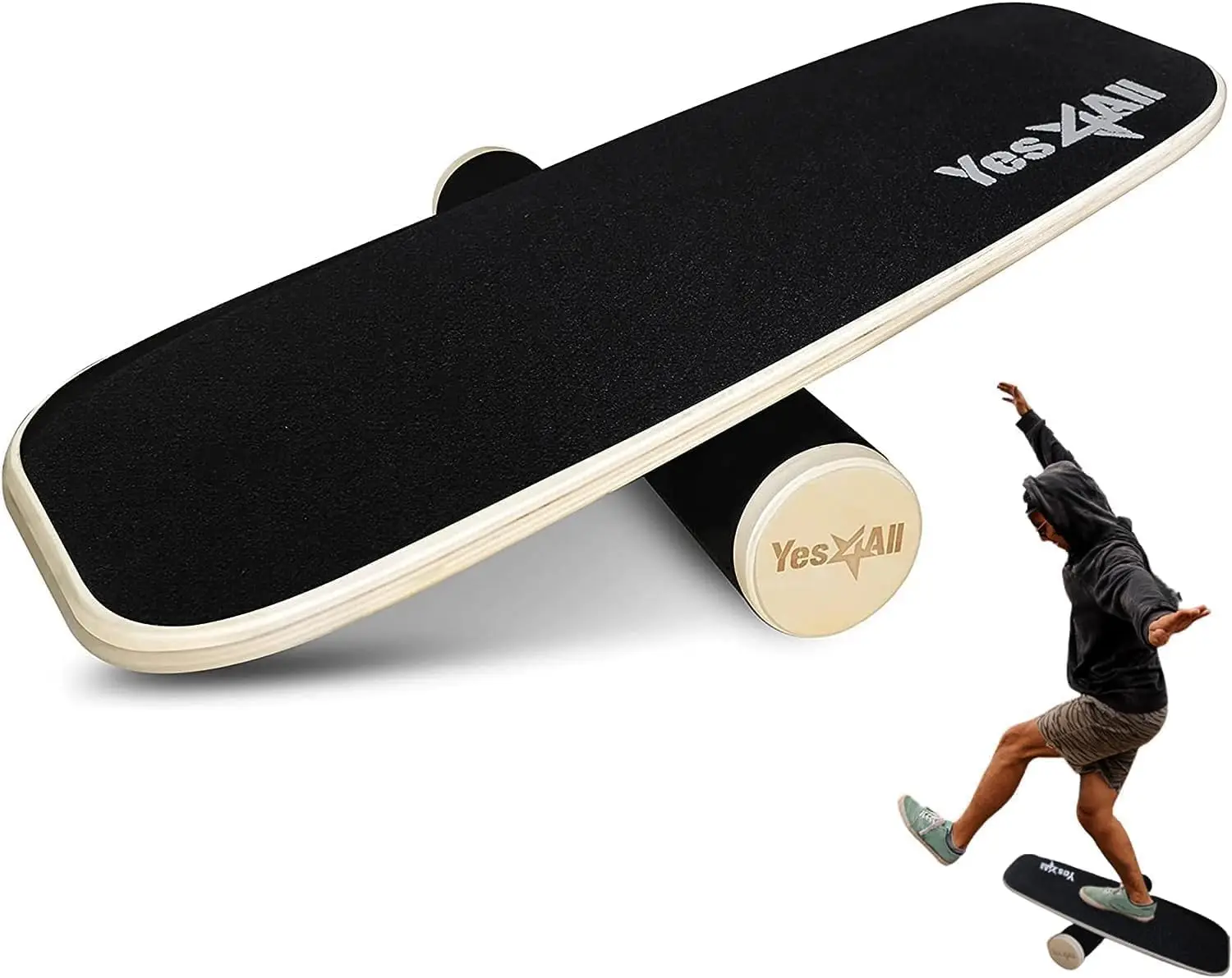 

Balance Board Trainer for Surf, Snowboard, Skate, Improve Core Strength & Balance with Adjustable Stoppers