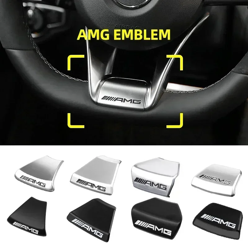 ل AMG شعار عجلة القيادة ملصق شعار السيارة غطاء الداخلية ملصق مائي ل AMG مرسيدس بنز GLC GLA W204 W205 W212 W213