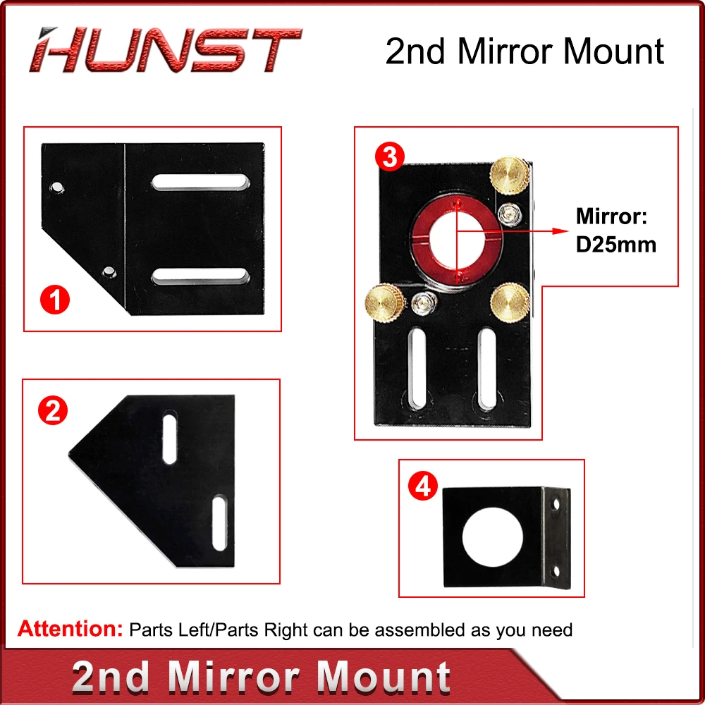 Imagem -06 - Black Laser Lens Integrative Mount For Lase Engraving Cutting Machine 25 mm segundo Laser Mount Mirror Hunst-co2