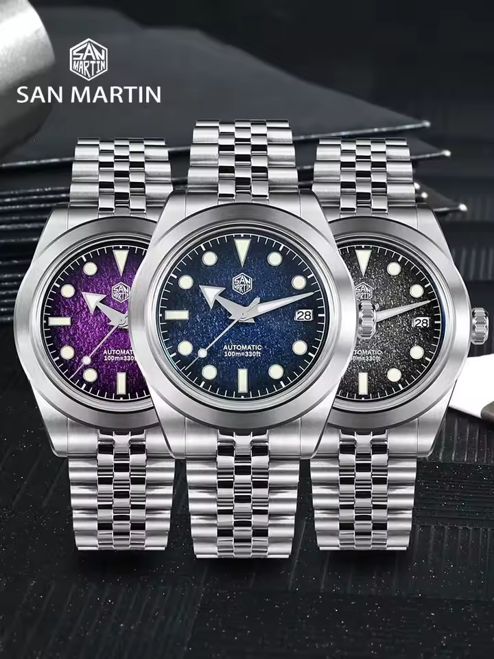 San Martin SN0053 39mm Men Watch Enamel Dial NH35 Automatic Mechanical Dress Watch Sapphire Luminous 100m Waterproof Watches - AliExpress 1511