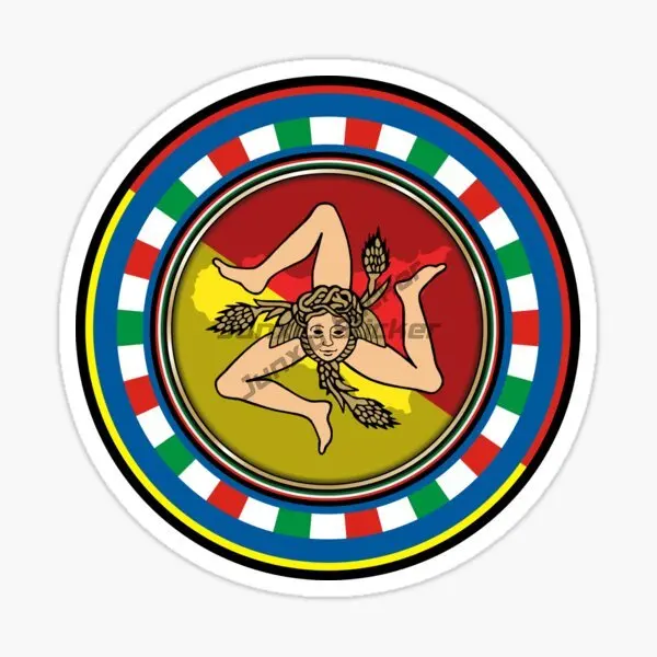Sicily Italy Flag Laptop Window Car Truck Table Bicycle Motorcycle Off-road Helmet Camper PVC Decal