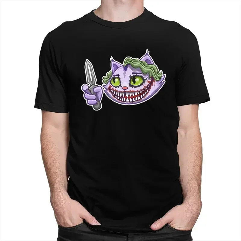 Men Alice In Wonderland T Shirt Short-Sleeve Cotton Tshirt Fashion T-shirt Summer Cheshire Cat Halloween Tee Plus Size Clothing