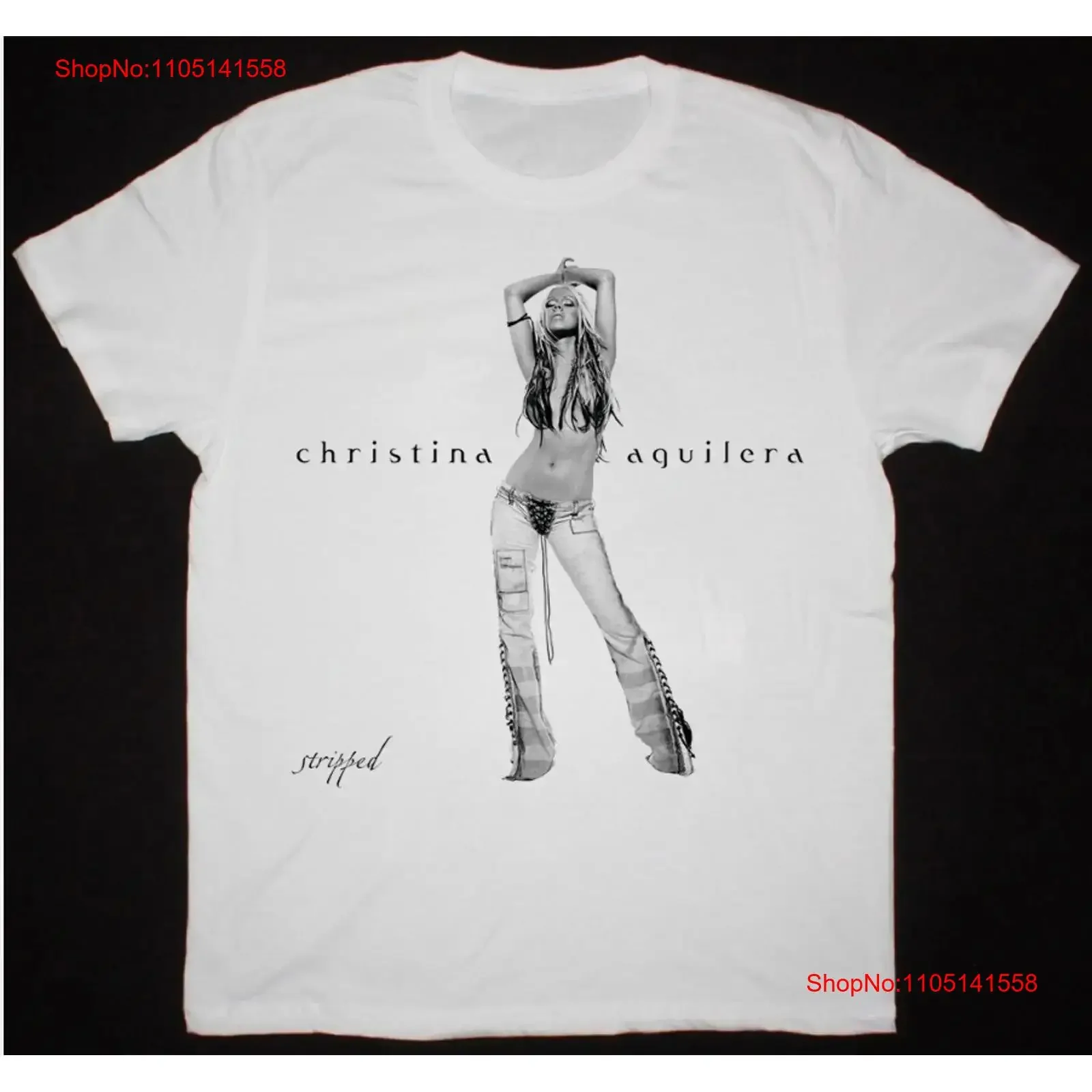HOT NEW Retro Stripped Christina Aguilera T Shirt  White S 5XL vintage Washed fashion Breathable designer clothes homme