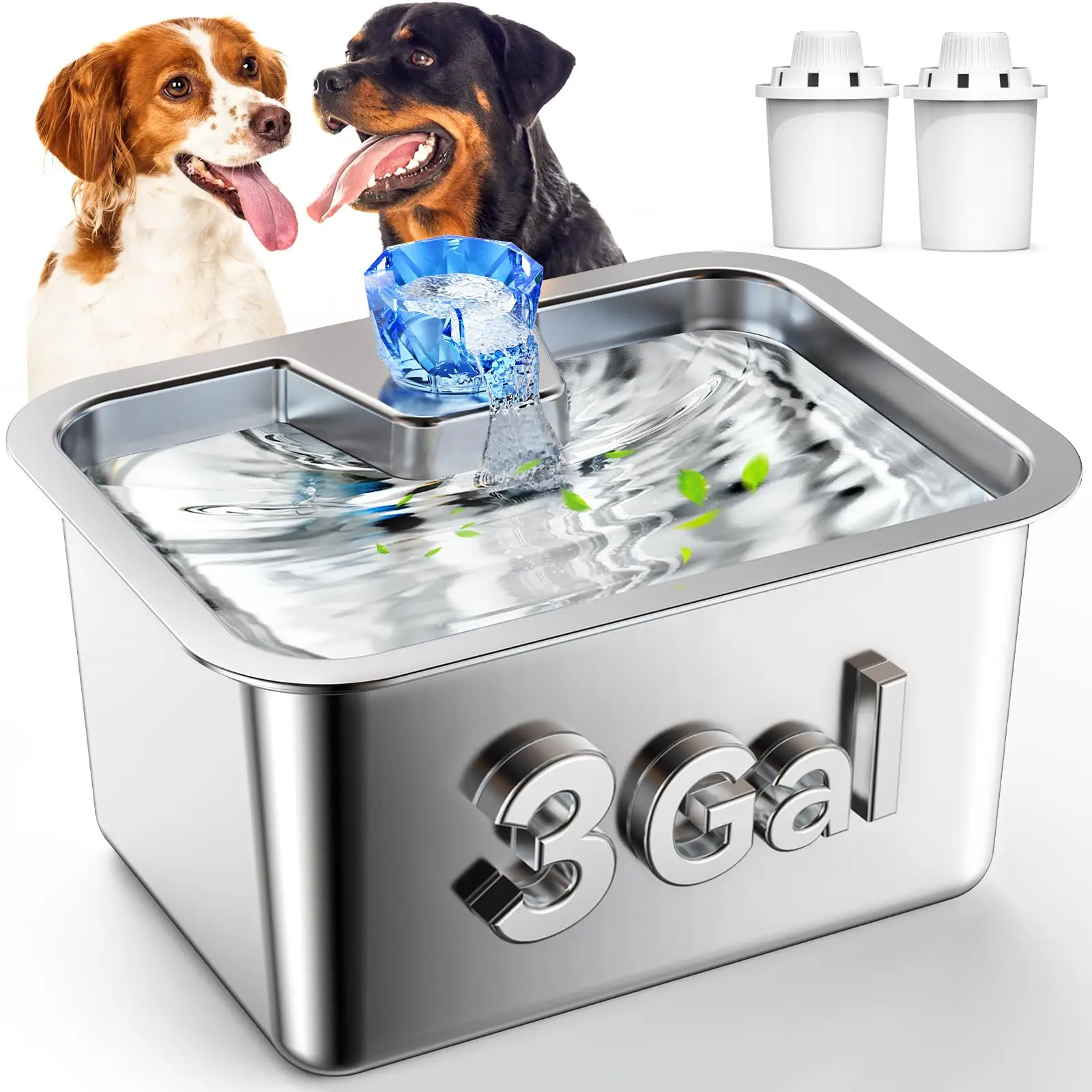 

New Stainless Steel Pet Drinking Fountain | Quiet & Efficient Water Fountain with Filtration | 2-11L Sizes for Dogs & Cats