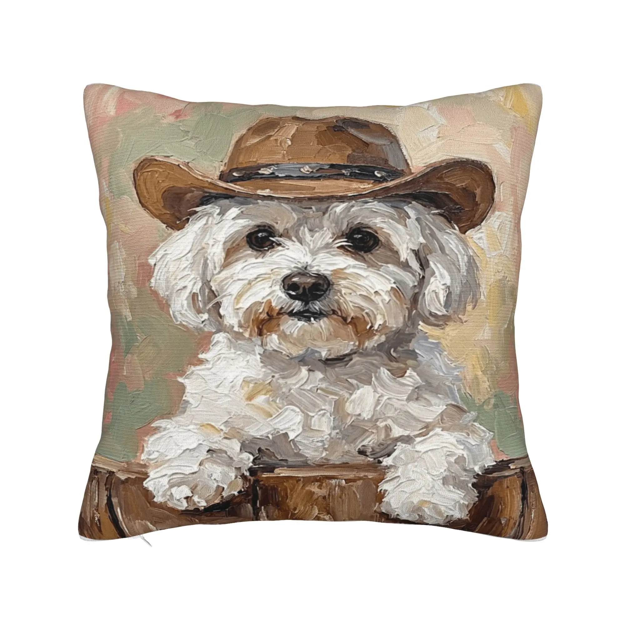 Cute Bichon Frise Pillow Case  Design Pillow Cover Novelty Cushion Cover For Office Car Home Decor