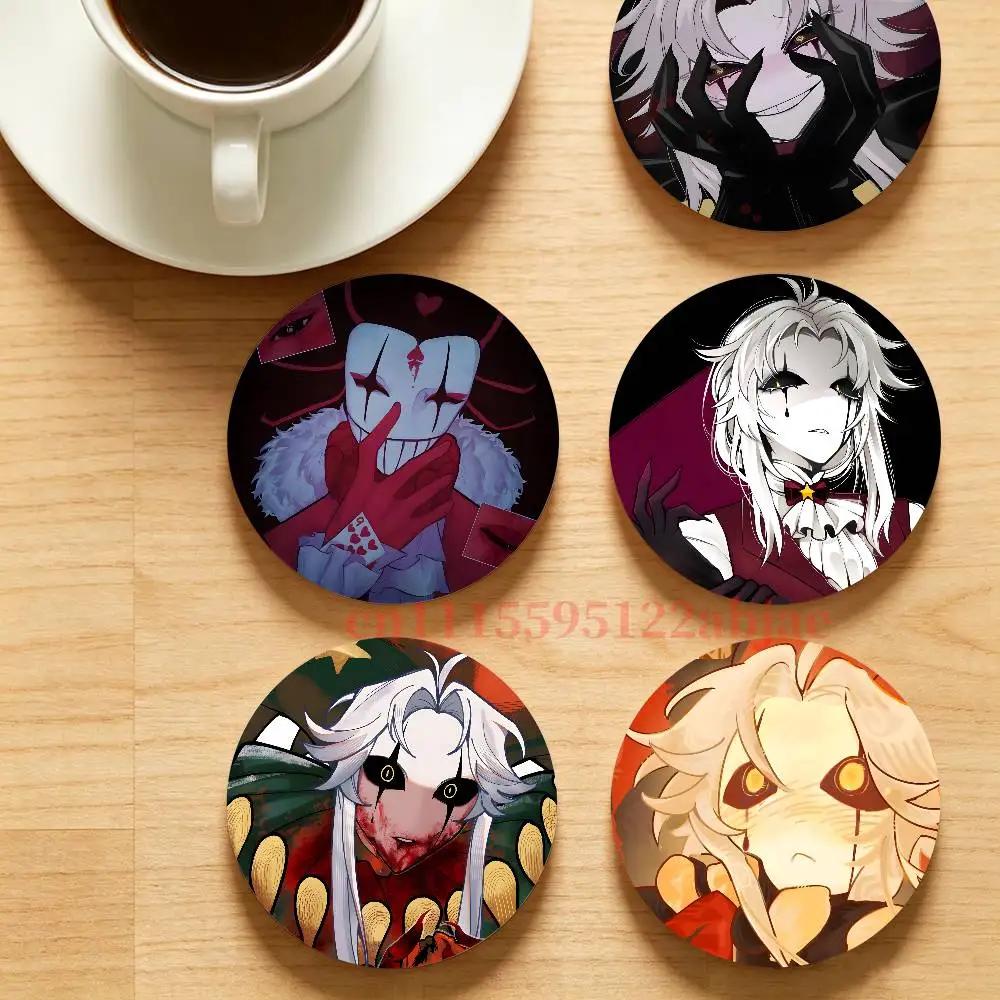 C-Clownpierce Danger Clown Heat-Resistant Pine Coasters Lightweight Sturdy for All Drinkware Easy to Clean