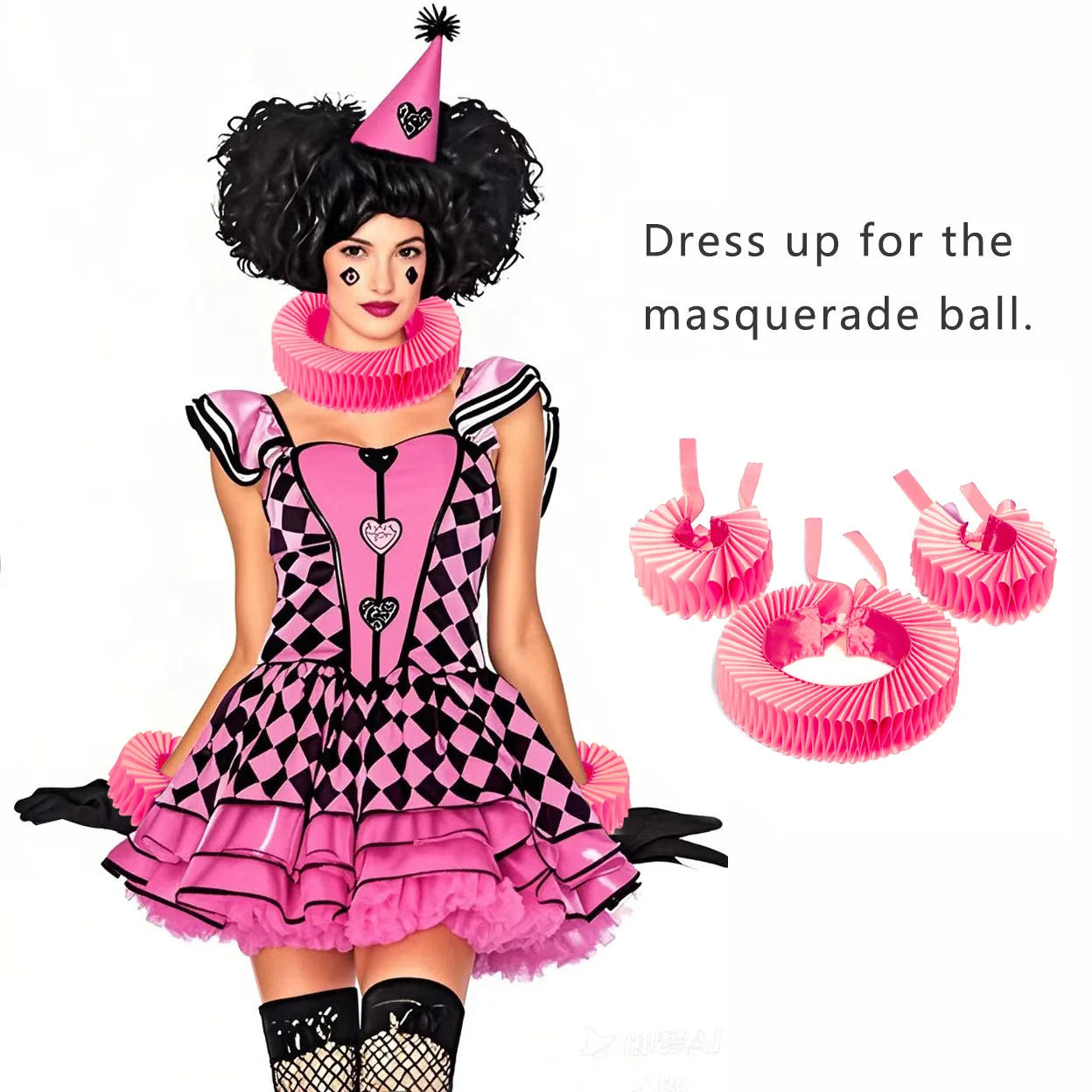 

Новый женский розовый искусственный воротник с рюшами для литературного круга, реквизит для оперы, аксессуары для фотосъемки