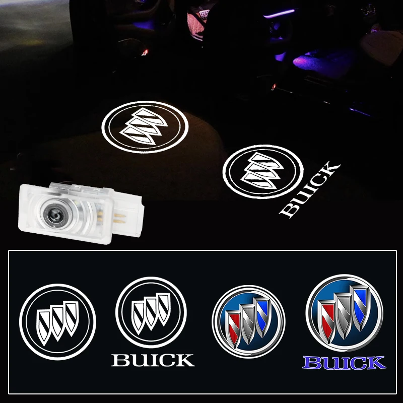 2 Piezas de Luces LED para Puerta de Coche, Proyector Láser con Logotipo de Bienvenida, Lámpara de Sombra Fantasma para Buick LaCrosse ENVISION Regal, Accesorios para Coche