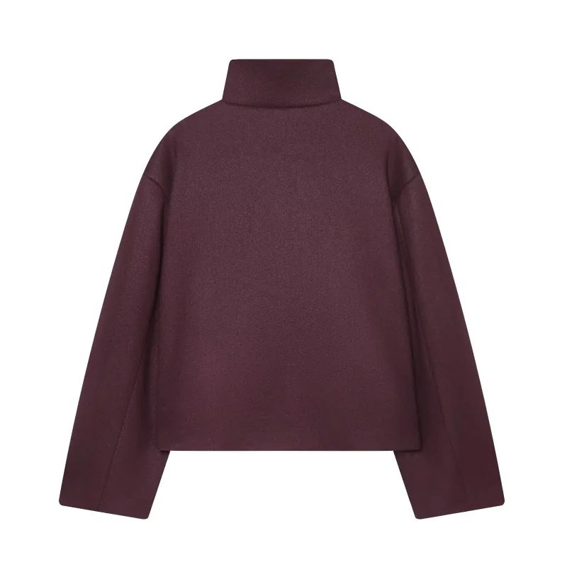 2026 Herbst Winter Neuankunft Damen Einfarbiger Mantel Langarm Stehkragen Oberbekleidung Täglicher Chic Damen Modejacke – Detail 39