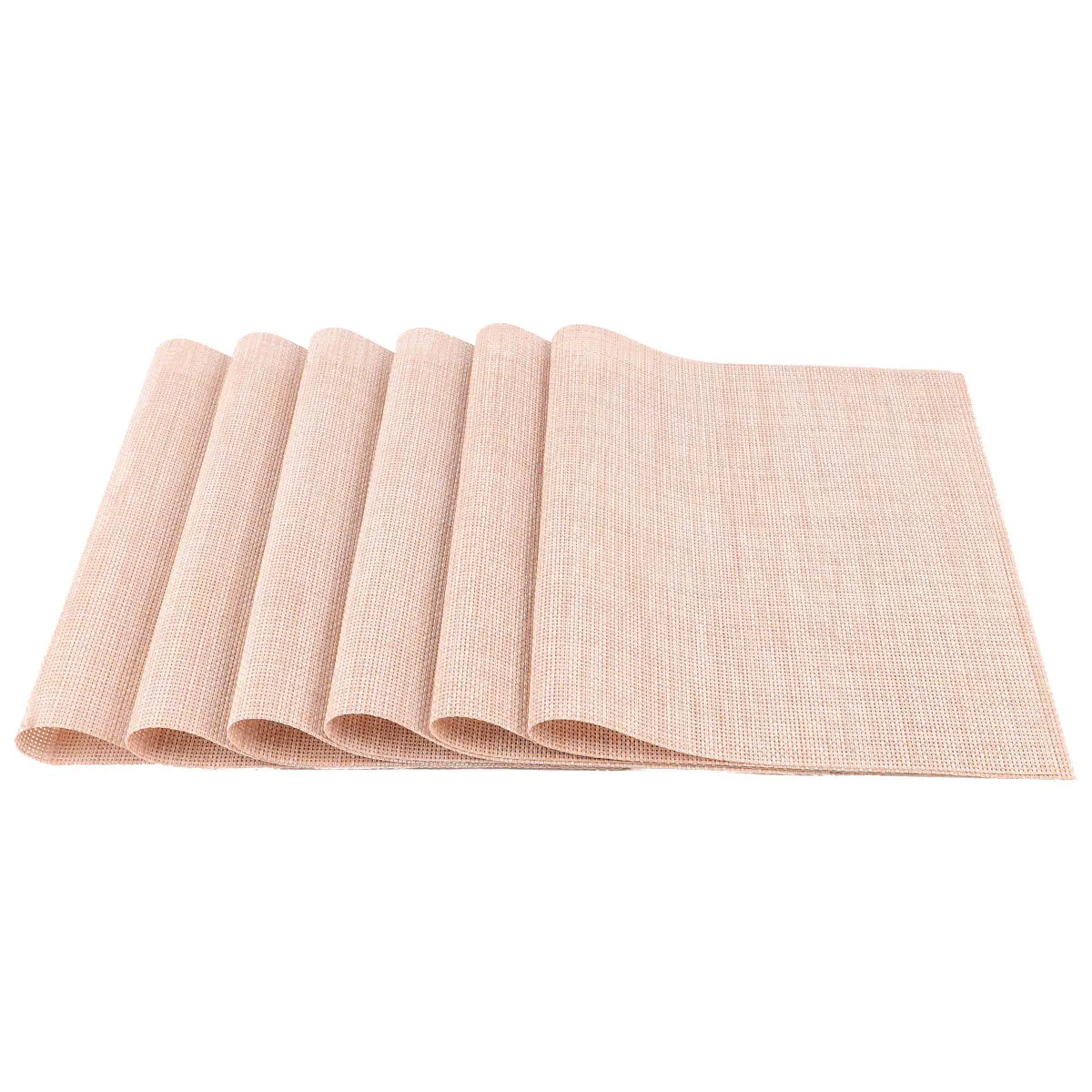 

6Pcs PVC Heat Insulated Table Mat Skid Resistance Placemat Solid Color 30x45cm for Home Hotel Restaurant Tableware