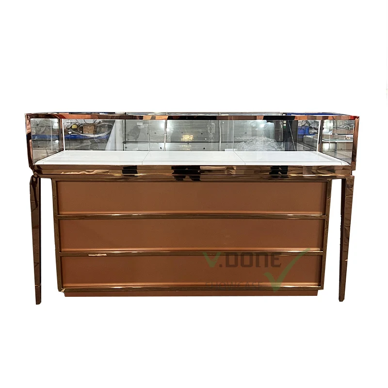 

Customize.Tempered Glass Store Display Counter Jewelry Shops with LED Lighting