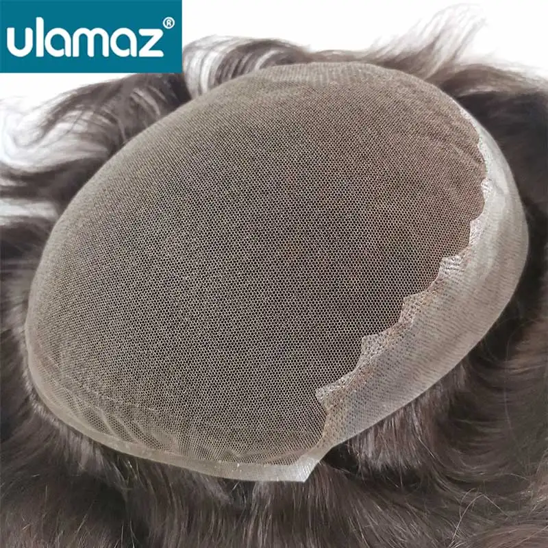 

Delicate Lace & Skin Toupee European Hair Wig For Men French lace Mens Hair System Unit Capillary Male Hair Prosthesis In Stock