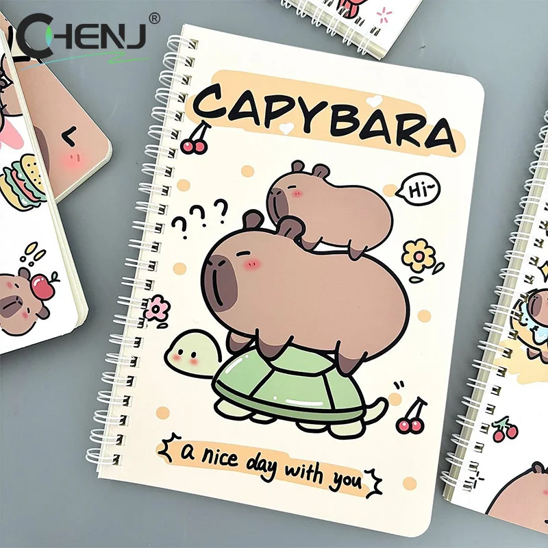 1pcs Cartoon Kawaii Capybara A5 Coil Notebook Exercise Book Cute Notepad Diary School Stationery Supplies