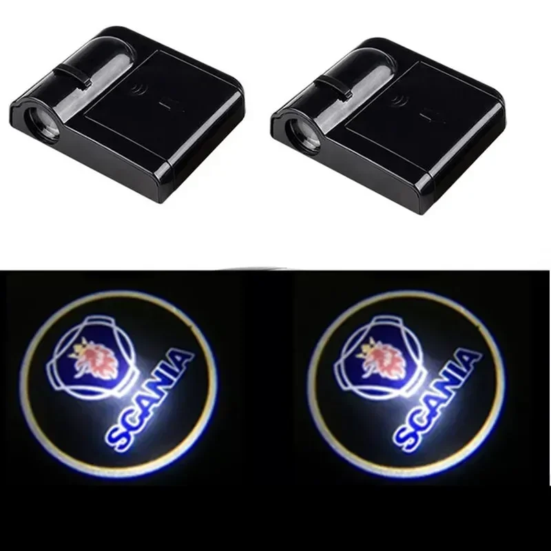 

2pcs LED Door Logo Light Laser Shadow Projector Light Car Door Welcome Lights For Tamiya Scania R620 R470 Car Accessories