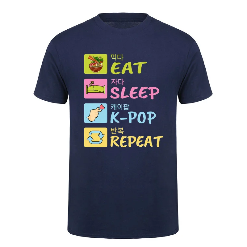 K Drama Lover T Shirt Korean Drama Fan Graphic Tee Eat Sleep Repeat Korean Culture Gift T-Shirt Men Women HJ-168