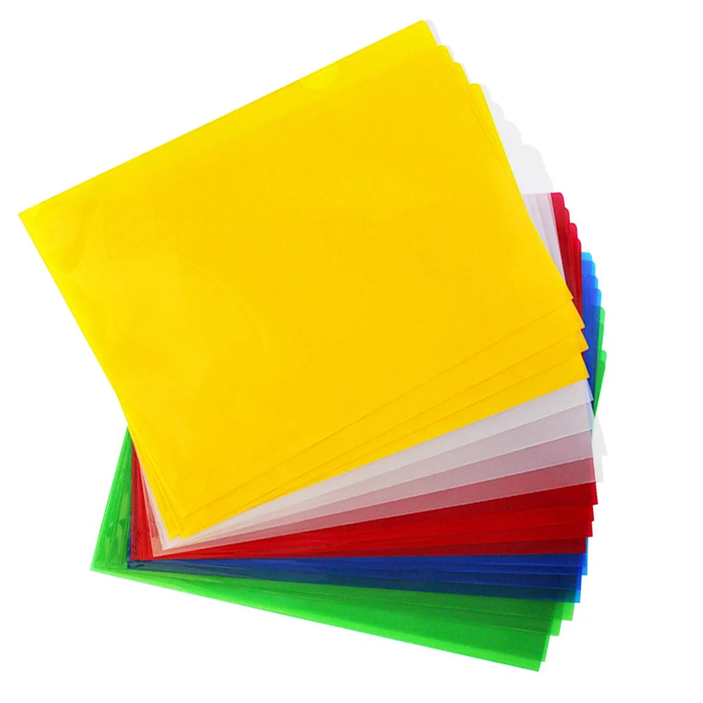 20pcs A4 File Folder Transparent L Shape Waterproof Document Holder Expandable Storage For Office Home School Clear Filing