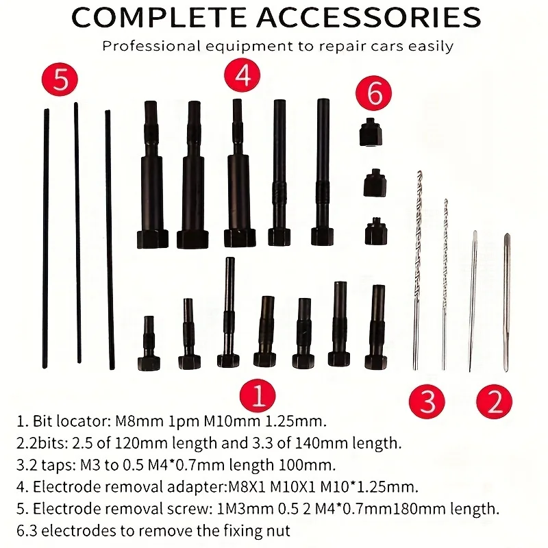 Glow Plug Removal Tool Kit - 22PCS Automotive Replacement Fuel Glow Plug Glow Plug Extractor for M8 M10 Glow Plug Electrodes