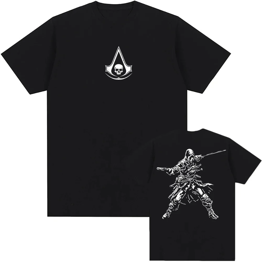 2026 Vintage Hooded Assassin Warrior Graphic T-Shirt Kids Adults Medieval Pirate Knight Art Print Short Sleeve Casual Tee Top