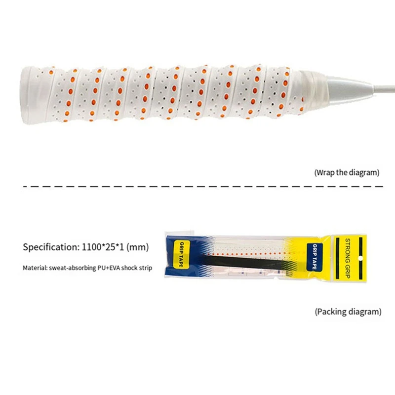 Antislip zweetriem Badmintongrip Tennis rubberen sportriem Geschikt voor hengel, racket en volleybalnet