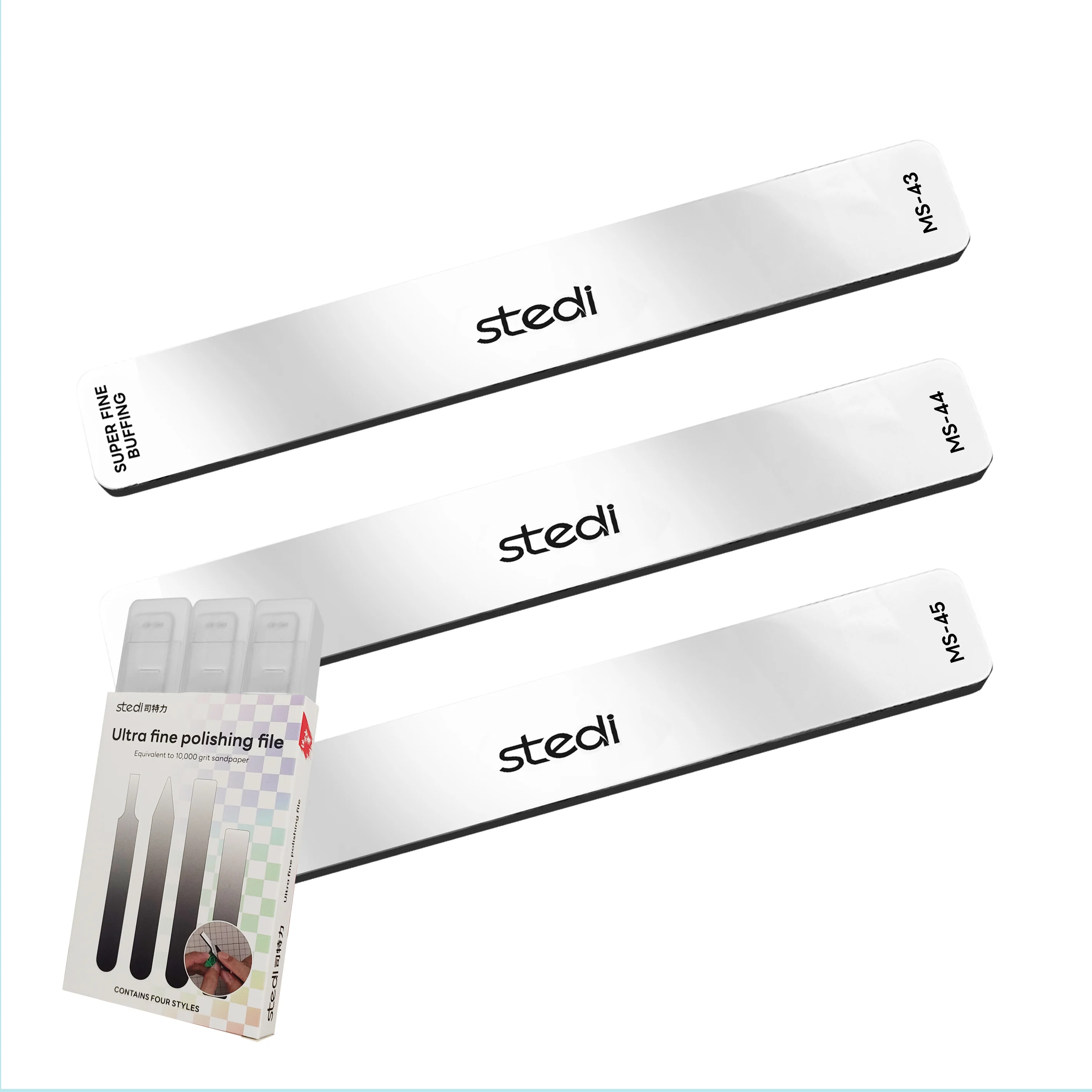 Stedi Hobby Model Polishing Tools 3 PCS, Ultimate Precision Glass Polishing Files, 320-400 Grit, 400-600 Grit, 10000 Grit