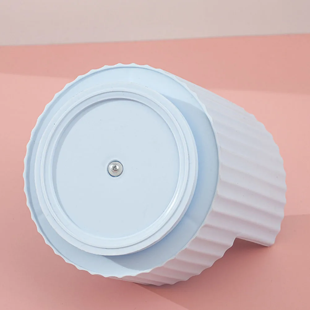 

Rotating Pen Holder Round Blue Multi functional Desktop Storage Stationery Sorting Box Brush Pot 360 Degree Spin Practical Gifts