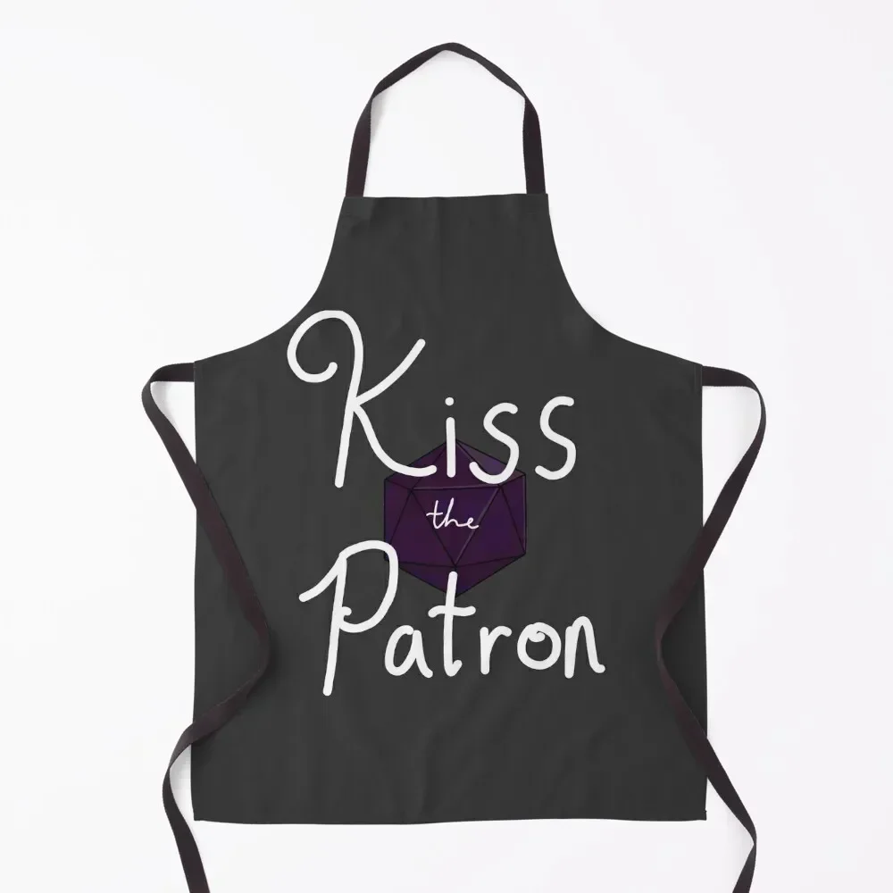 

Kiss the Patron - White Text Apron Men kitchen Kitchens Woman Kitchen For Men men Apron