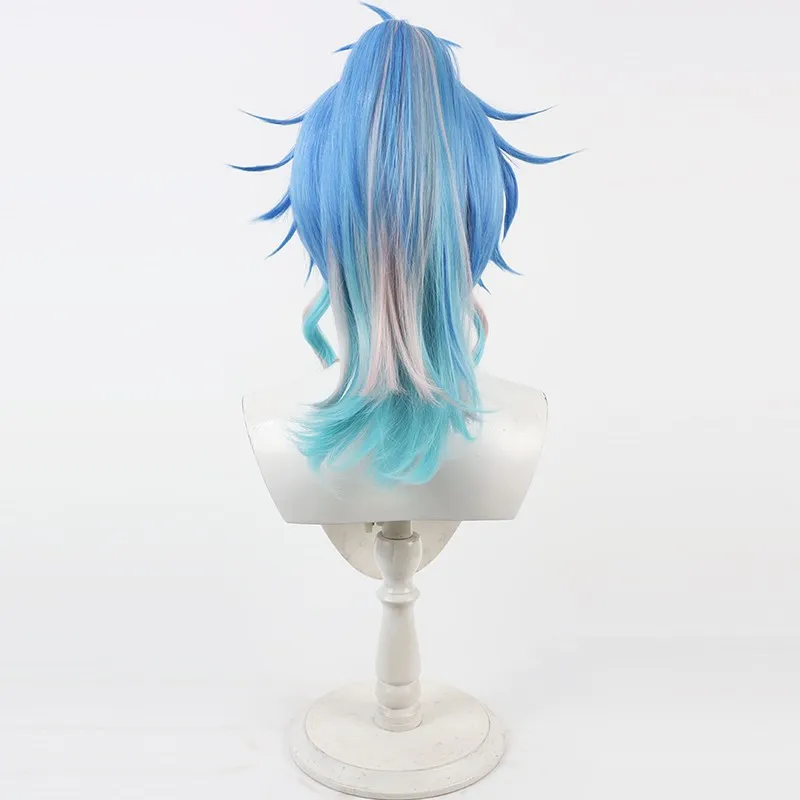 วิกผมคอสเพลย์อนิเมะ Dramatical Murder ตัวละครเซราากิ อาโอบะ สีฟ้า ทนความร้อน ทำจากเส้นใยสังเคราะห์ อุปกรณ์เสริมสำหรับแต่งกายอนิเมะ