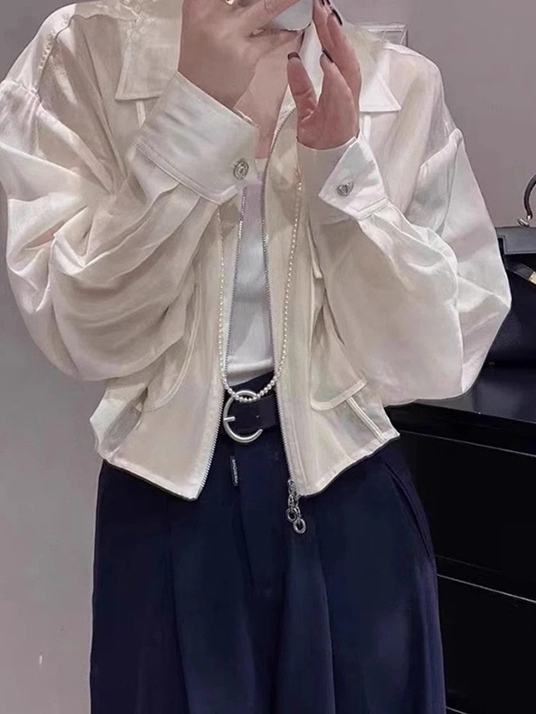 الكورية Sle طويلة Sve سستة تصميم لون نقي كيت المضادة للأشعة فوق البنفسجية أعلى فضفاض Faionable ملابس خارجية مكافحة الشيخوخة العصرية Jaet #3