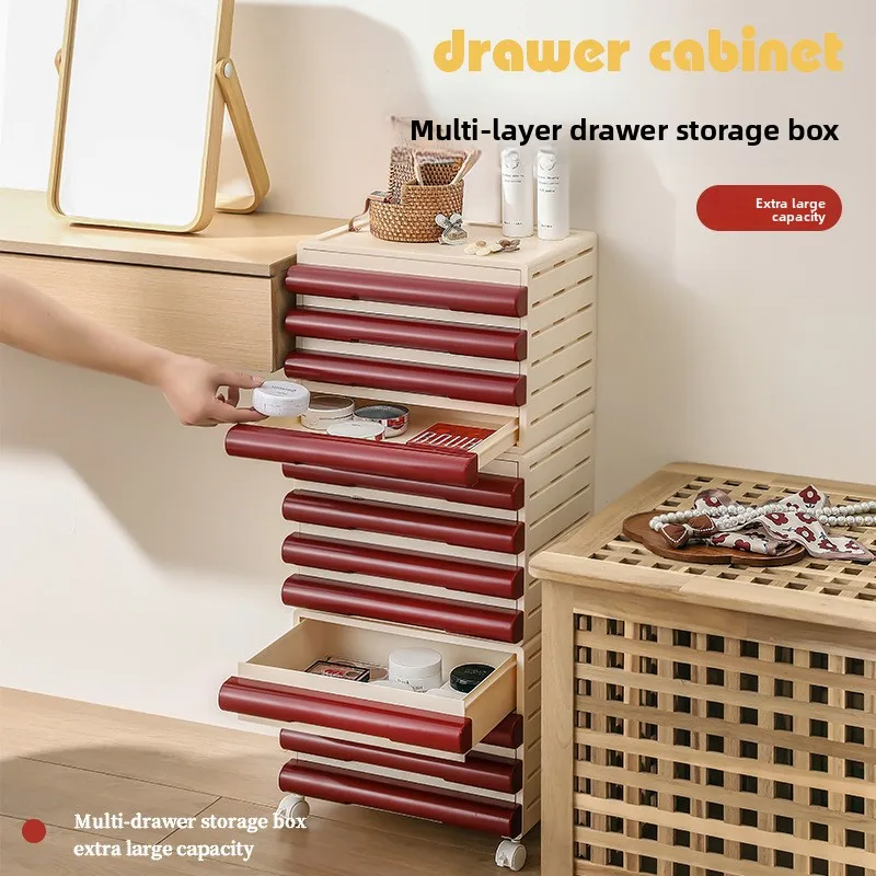 Desktop Drawer File Storage Cabinet 4 Tier Plastic Organizer Box for A4 Paper CDs Books and Office Desk Stationery Storage