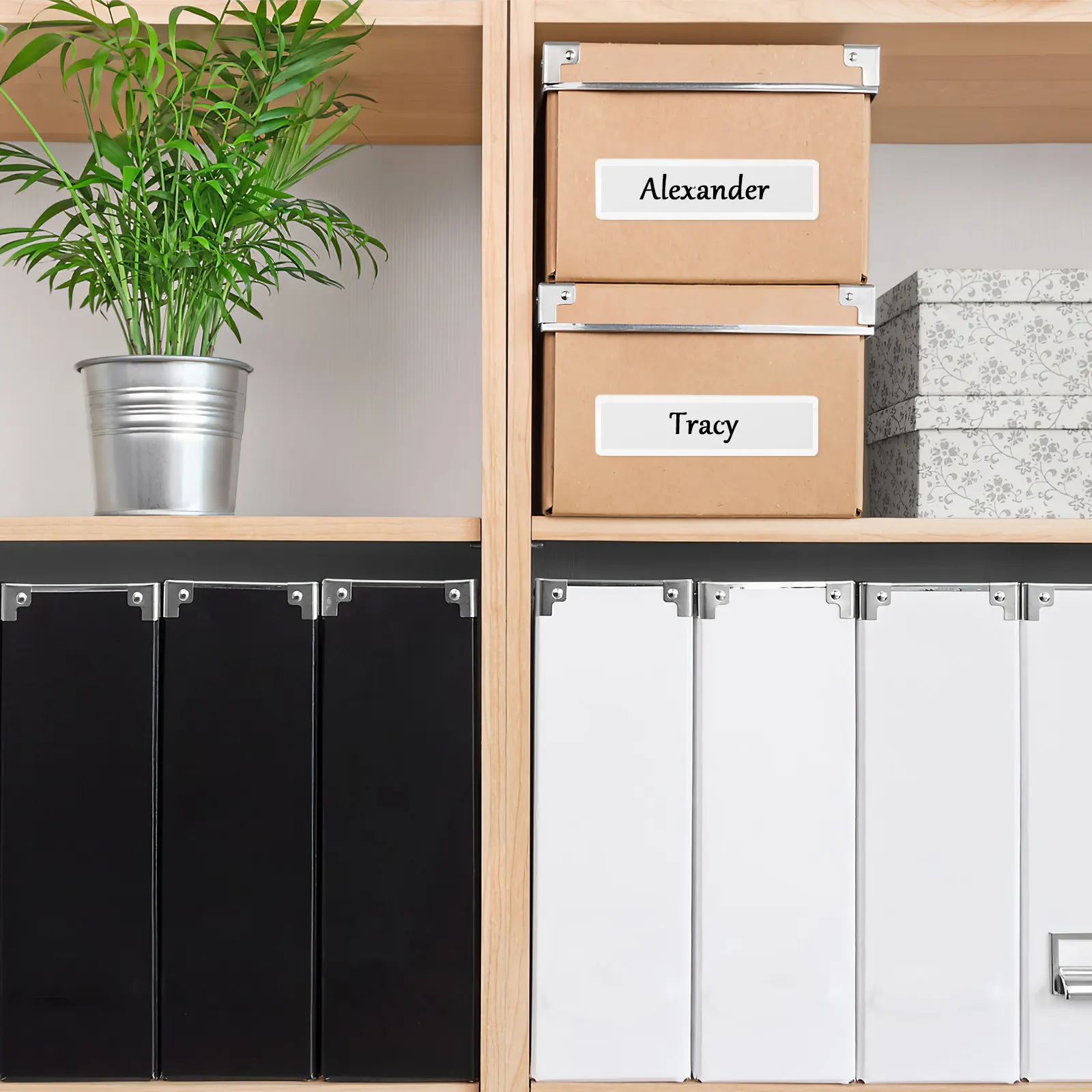 

1Set Adhesive Label Pockets Clear Plastic Sleeve Holders with Ample Paper Labels for Home Office Study Daily Organization