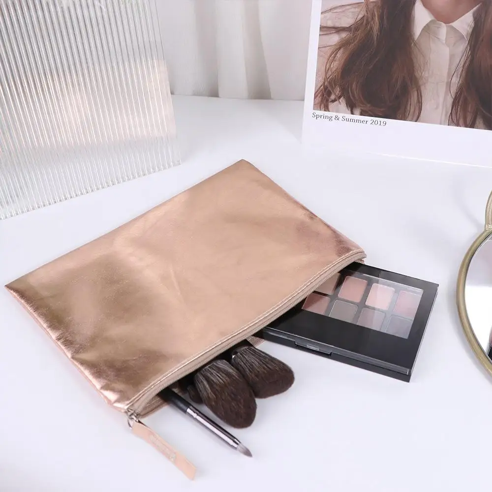 Retro saco de cosméticos brilhante bolsa de moedas do plutônio estilo coreano carteira com zíper bolsa de moedas cor sólida bolsa de moedas pequeno item saco feminino