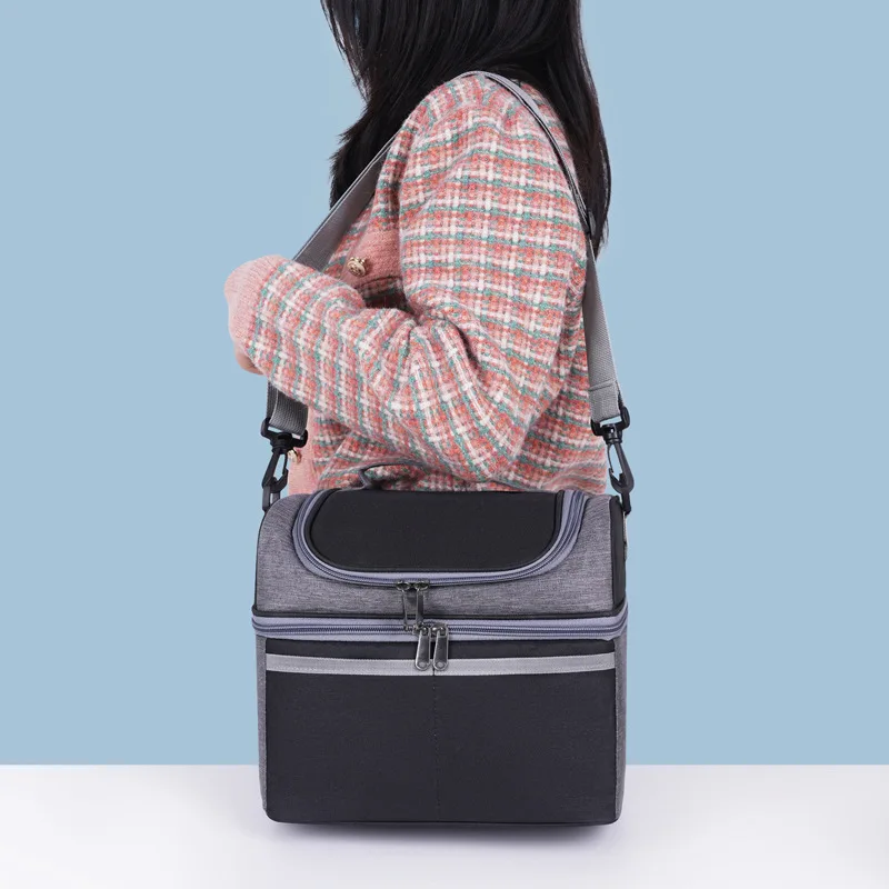 Borsa termica multifunzione Oxford di grande capacità Borse da pranzo termiche portatili impermeabili con cerniera per la conservazione degli alimenti da picnic all'aperto