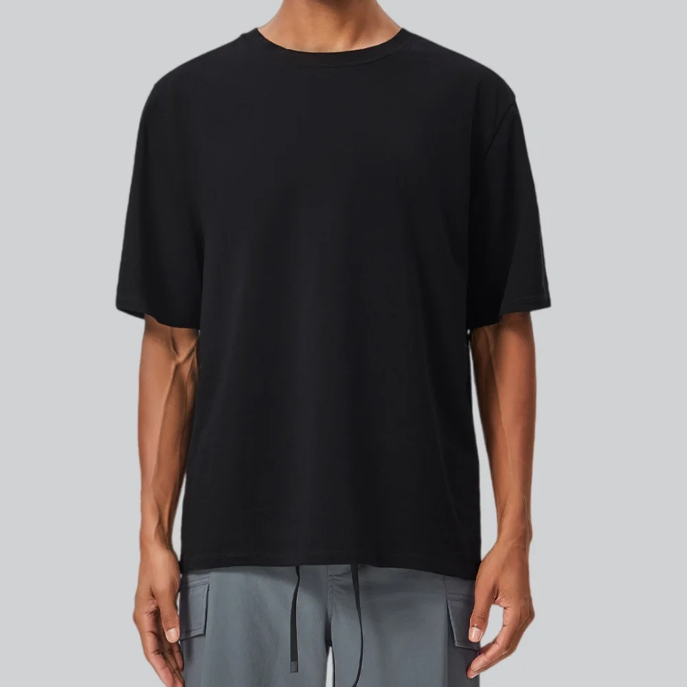 Men's Solid Color Running Sports T-shirt Gym Training Casual Sportswear Quick Dry Short Sleeve Tee Breathable Workout Sweatshirt