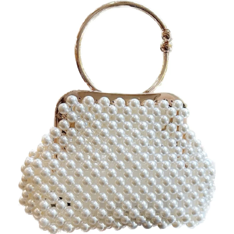 Luxury Female Pearl Evening Bags Women Banquet Mini Handbags Wedding Dinner Party Clutch Purses Fairy Holiday Top Handle Bags