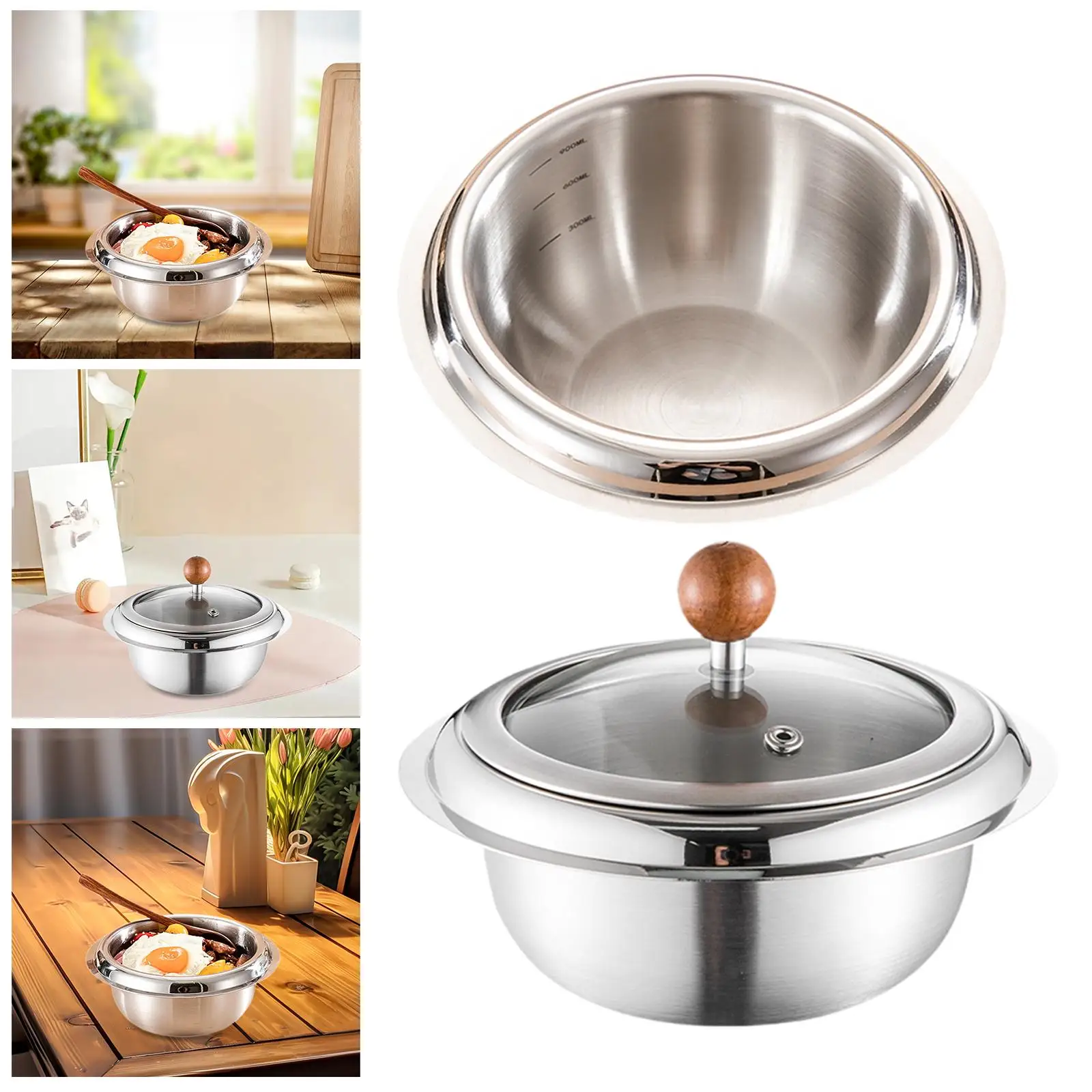 

Миска для смешивания из нержавеющей стали, прочная 1 л, практичная миска для замешивания, сервировочная миска для кухни, дома, ресторана, приготовления пищи, приготовления еды