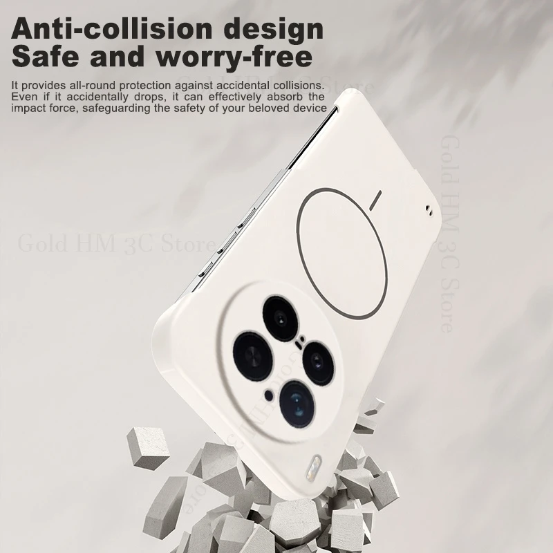 Wireless Charging Frameless Case For vivo X300 Pro Skin Feel Matte Magnetic Magsafing Cover For VIVO X200 Pro mini X100 x300 Pro
