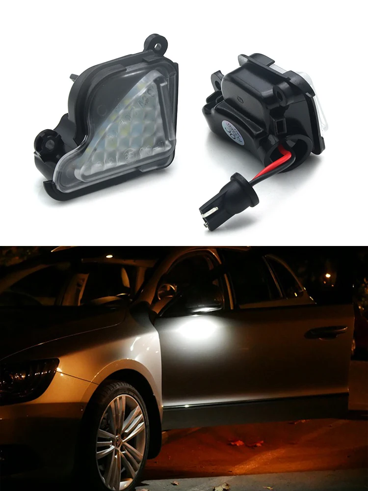 For Skoda Superb Mk2 Octavia A5 A7 LED Side Rearview Mirror Floor Ground Lamp Puddle Welcome Light