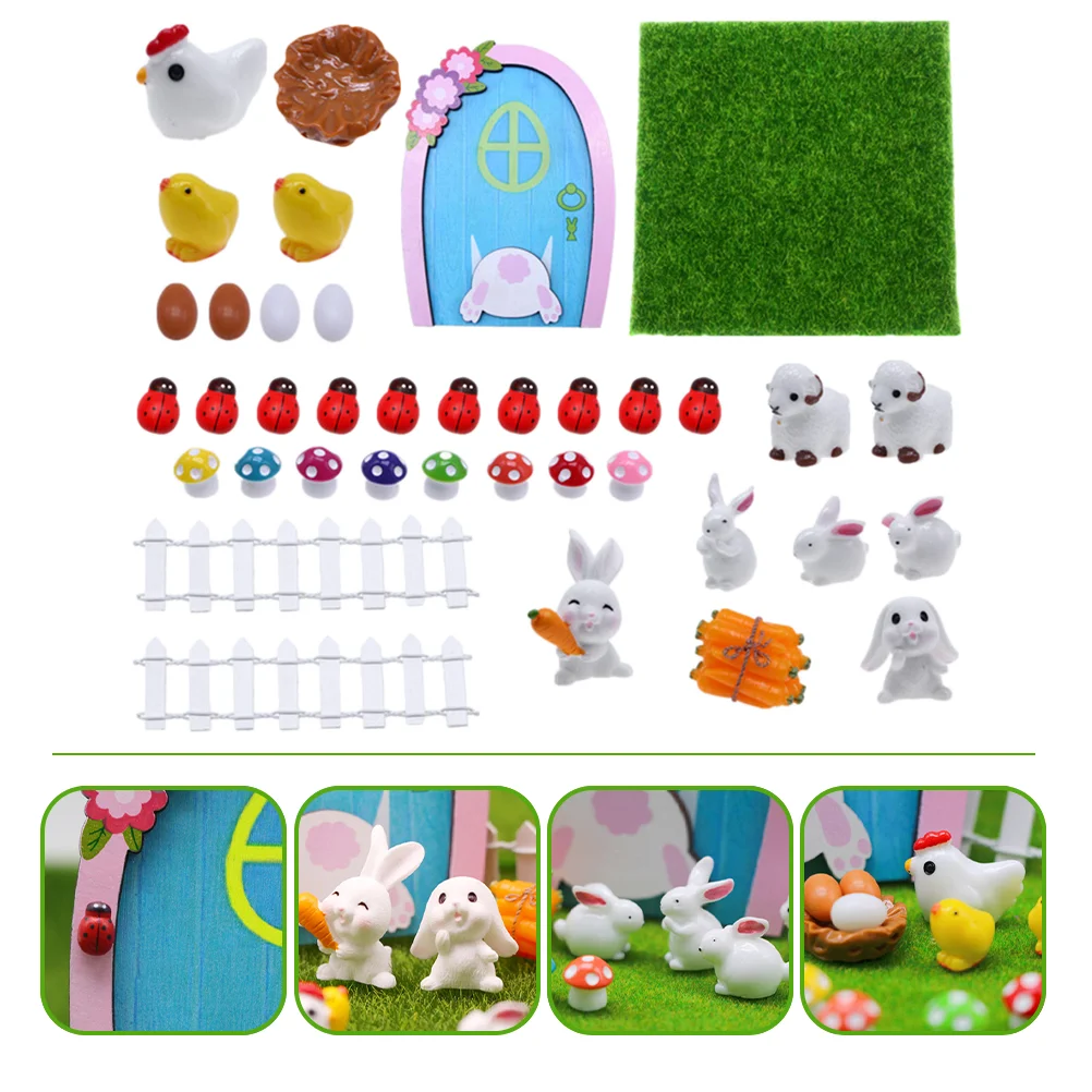 

Easter Decoration Miniature Craft Door Animal Garden Decorations Plastic Fairy Ornament Ornaments