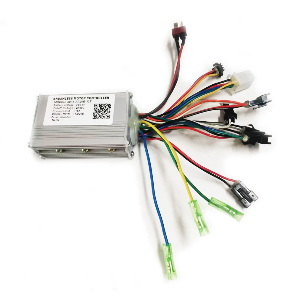 

Customized X813-AA26E-12T Brushless Motor Controller 36/48V 15A Electric Bicycle Conversion Kit Controller for KD26E Display