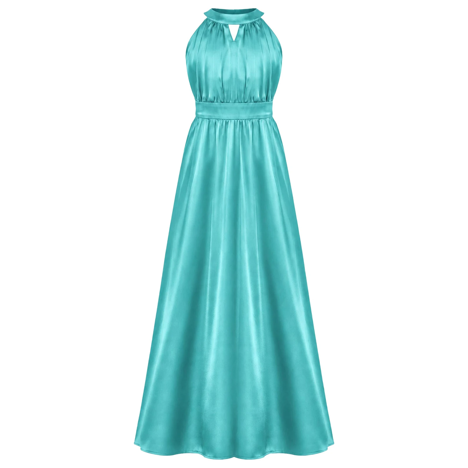 Girls Elegant Wedding Party Dres Satin Pageant Vestidos Kids Sleeveless Dress for Birthday Junior Bridesmaid Dresses Prom Gown