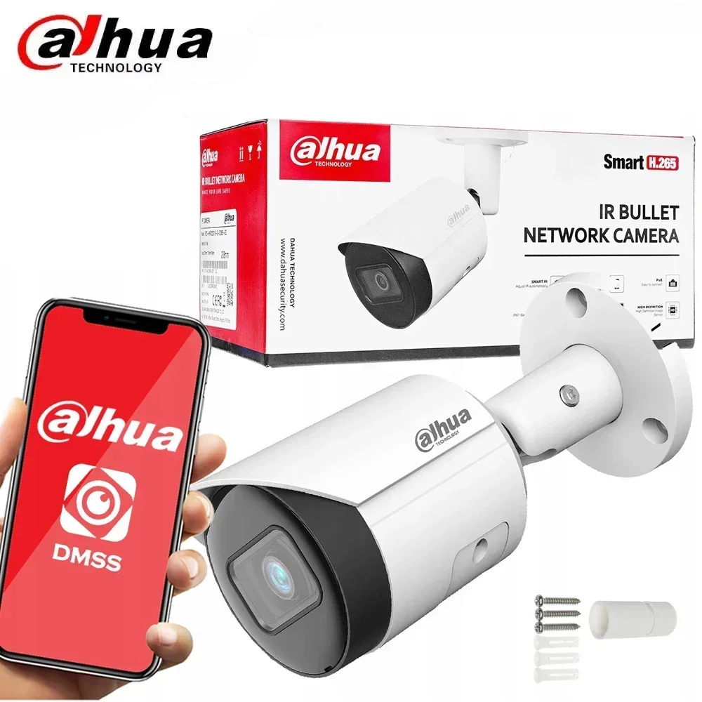 

Original dahua mutil language 4MP POE IP Camera IPC-HFW2431S-S-S2 IP67 IR30M P2P Bullet Starlight Camera