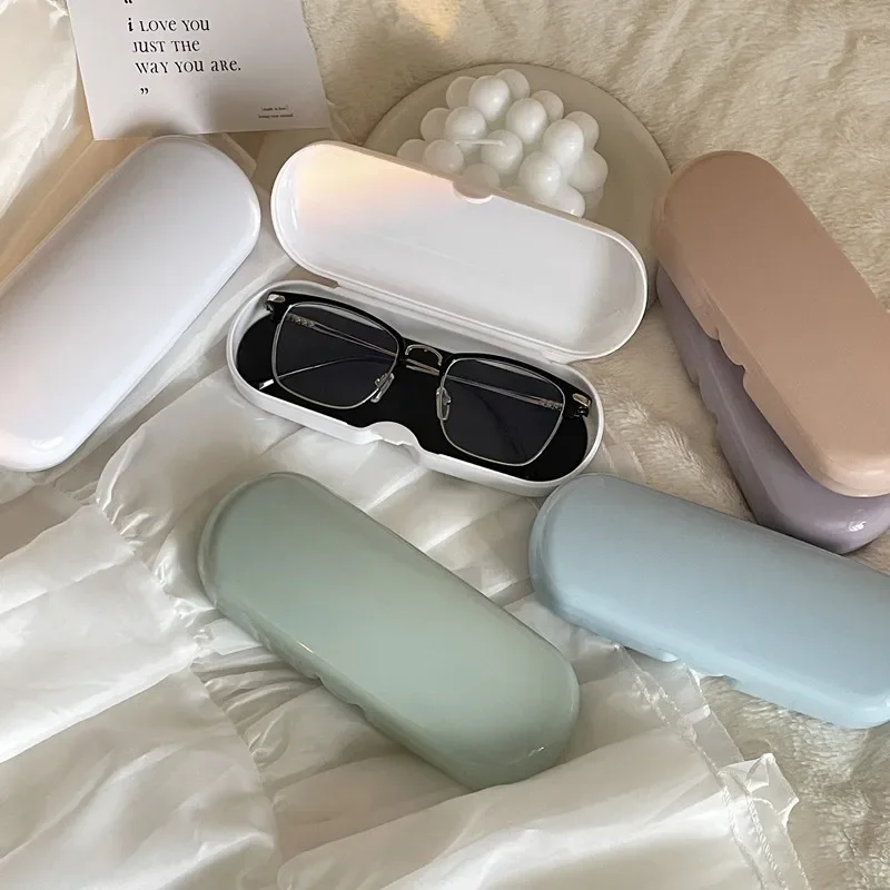 1PCS Travel Student Simple Sunglasses Box Storage Box Portable Cream Colored Glasses Case Cute Sunglasses Glasses Storage Box