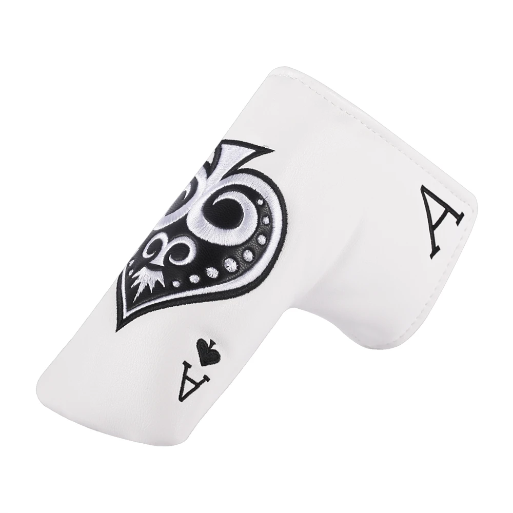 Poker A PU Leather Strong Magnetic Closure Golf Headcover Blade Putter Covers