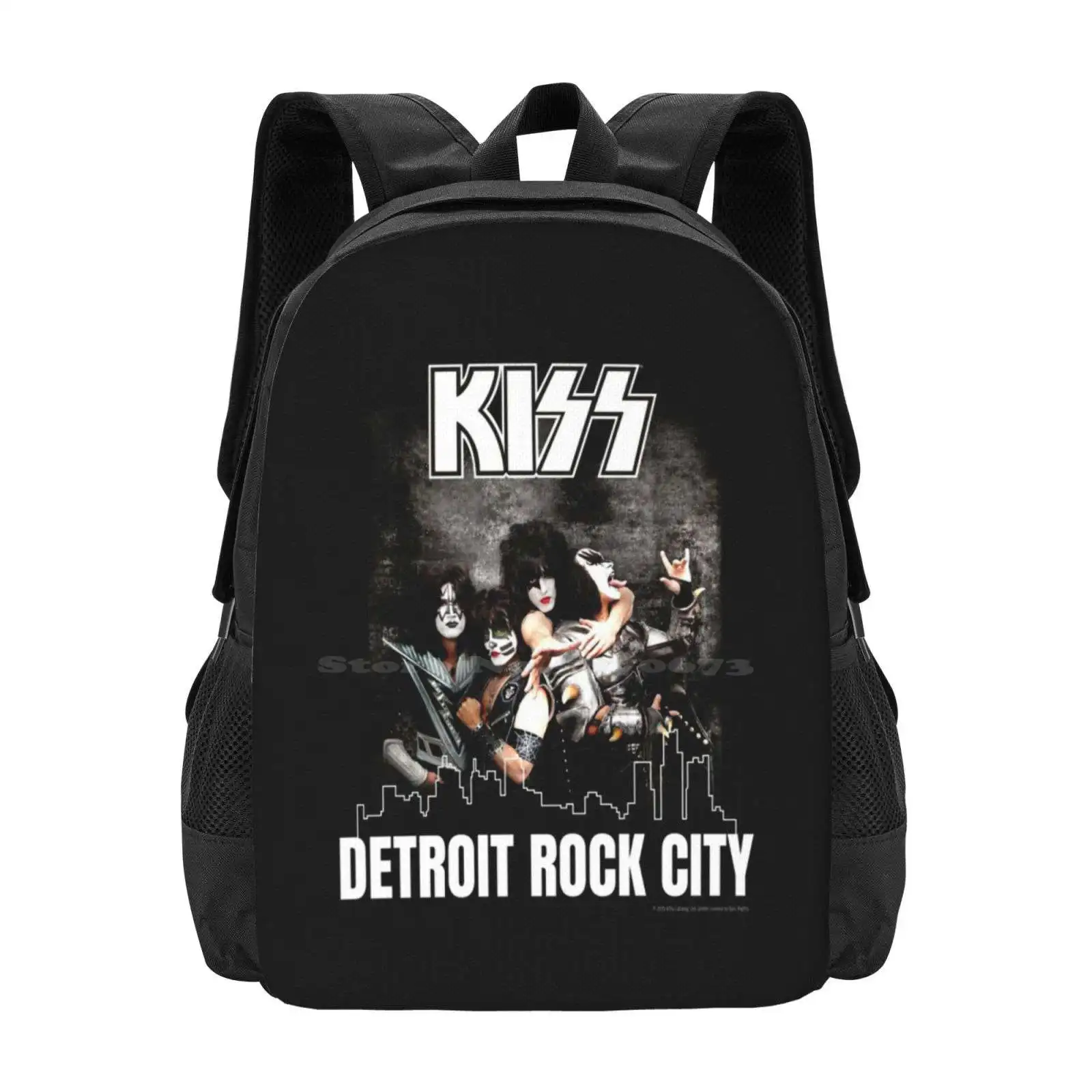 Kiss Band Detroit Rock City desain pola modis perjalanan Laptop tas punggung sekolah Kiss Fan seni Kiss Band Kiss Music Kiss