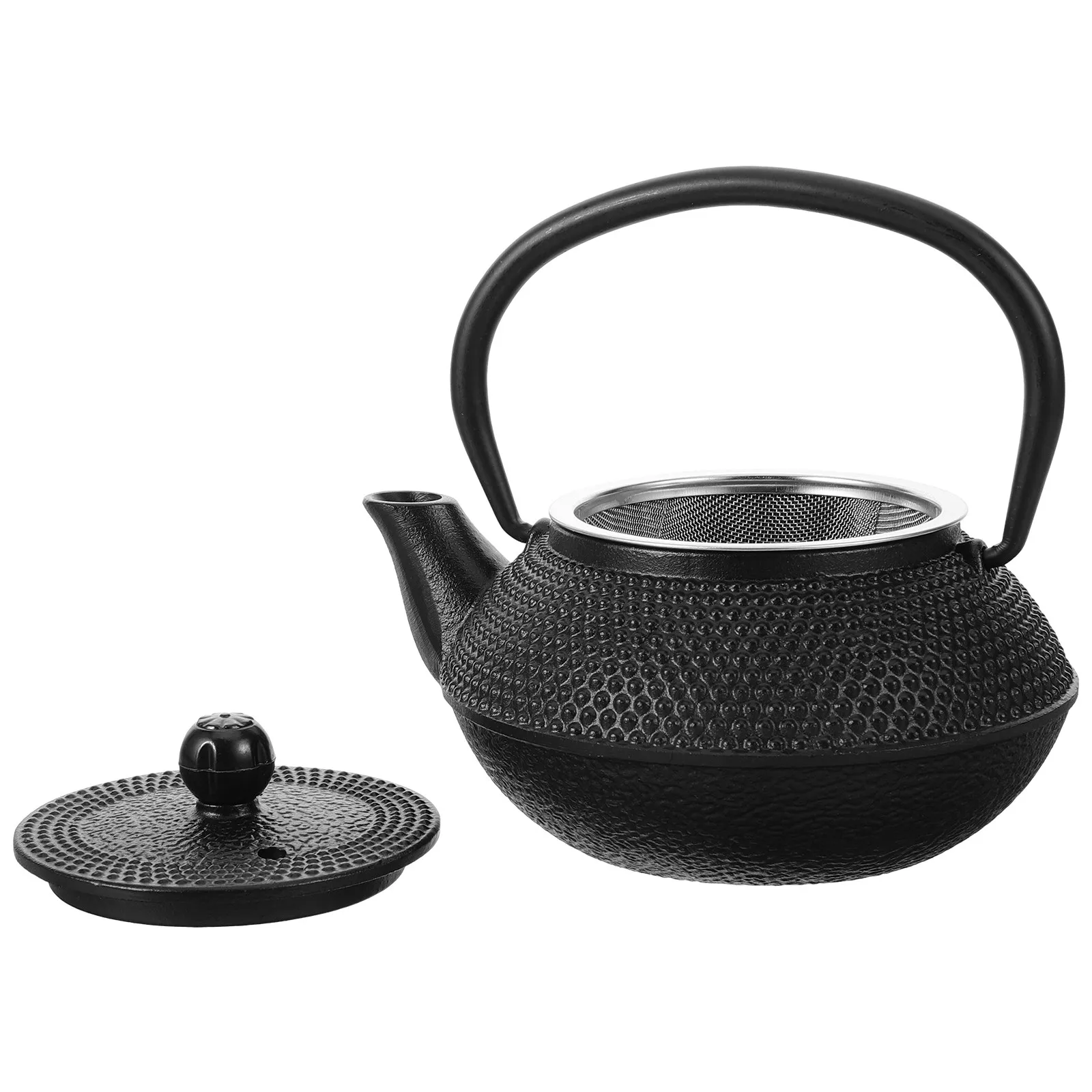 

Маленький чугунный чайник в стиле тэцубин, компактный и прочный, для путешествий, офиса, дома, для заваривания чая, натуральный, без покрытия, посуда для чая