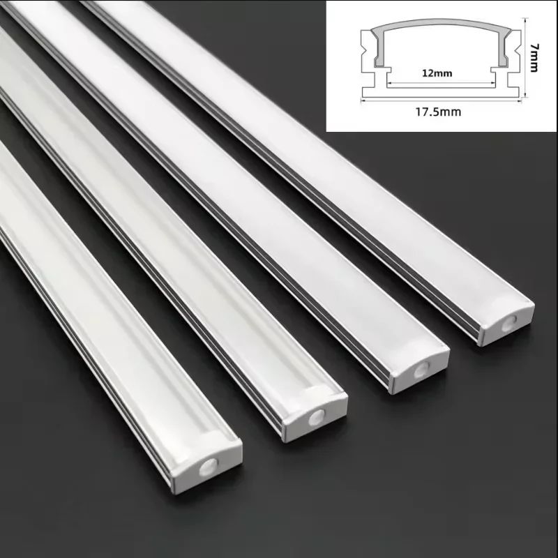 

50cm U-Style Aluminium Channel for LED Strip with Milky PC Cover - Aluminum Profile Light Holder for LED Bar Strips