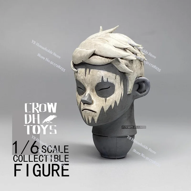 CROW DH SPEELGOED Originele 1/6 Trendy Anime Jongen Head Sculpt Rood Zwart Geel Kleine Duivel Vintage Model Speelgoed Accessoire Voor 12 "Body