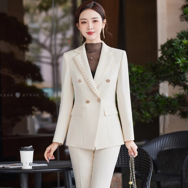 Imagem -05 - Feminino Ternos de Negócios Formal Profissional ol Estilos Pantsuits Blazers Senhoras Escritório Trabalho Wear Calças Femininas Conjunto 2023 Mais Novo