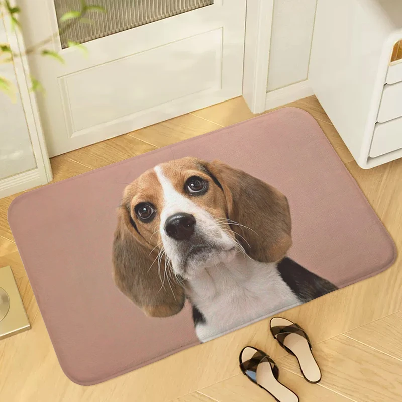 

Beagle Dog Carpet Entrance of House Bathroom Foot Mat Interior Home Decor Items Balcony Bedroom Living Room Rug Soft Bathmat